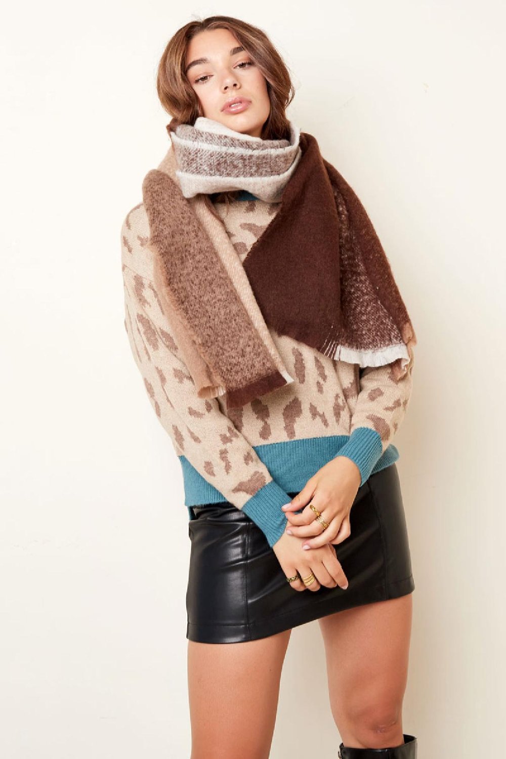 Scarf gradient orange Polyester h5Picture6